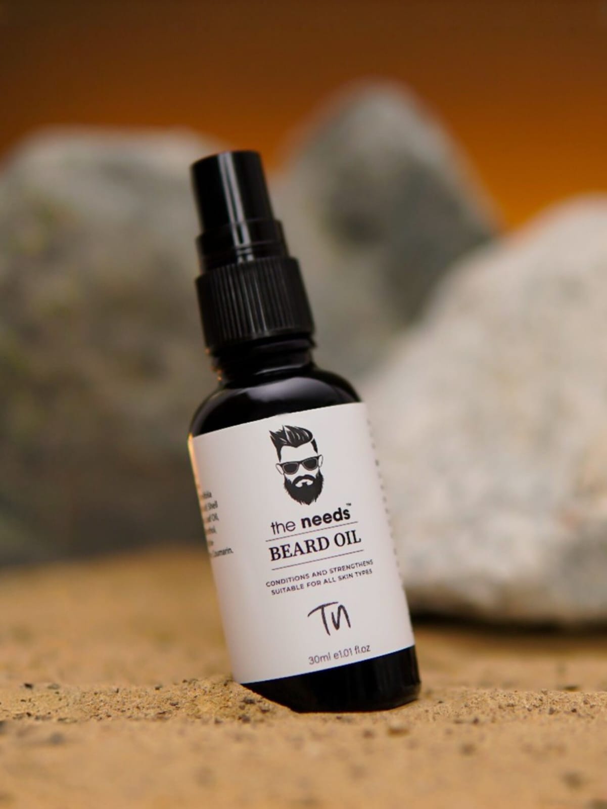 Beard Oil 30ml – Growth, Soft & Itch-Free (Sandalwood + Vitamin E) 👍